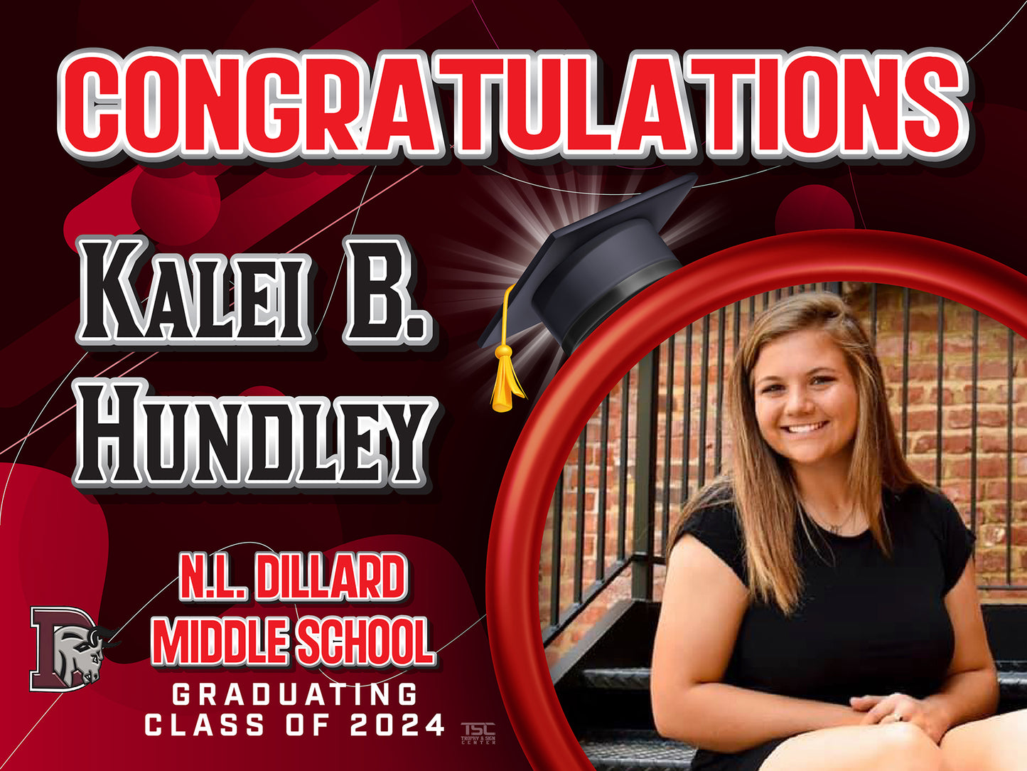 18x24 N.L. Dillard Middle School Yard Sign